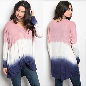 Slouchy Ombré Tie Dye Tunic Top SMLXL